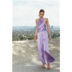 SATIN HALTER NECK JUMPSUIT
