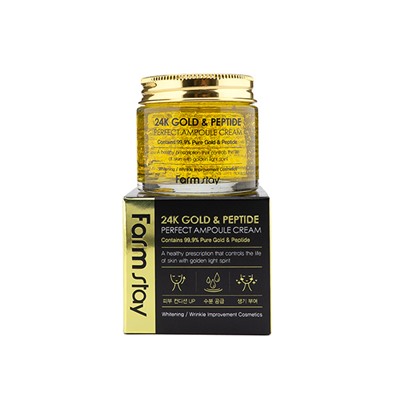 FarmStay 24K Gold &amp; Peptide Perfect Ampoule Cream Ампульный крем с золотом и пептидами 80 мл