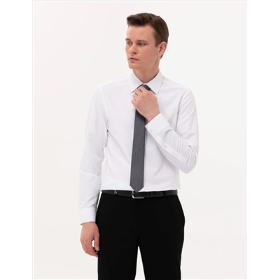Beyaz Slim Fit Uzun Kollu Basic Gömlek