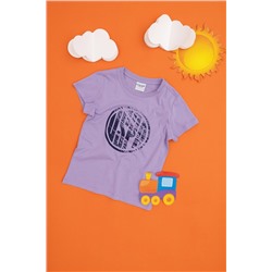 Erkek Çocuk Lila Basic Bisiklet Yaka Tişört