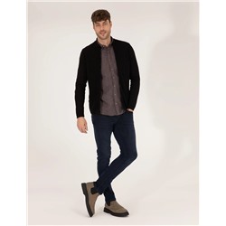 Siyah Slim Fit Triko Hırka