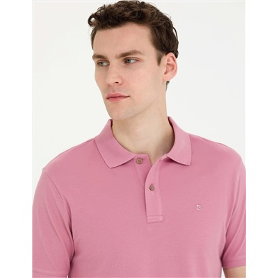 Gül Kurusu Slim Fit Polo Yaka Basic Tişört