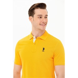 Erkek Sarı Basic Polo Yaka Tişört