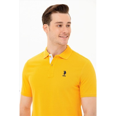 Erkek Sarı Basic Polo Yaka Tişört