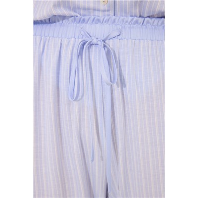 Pijama camisero Capri viscosa azul rayas