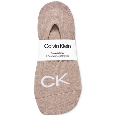 Calvin Klein Women's 3-Pk. Logo Knit Liner Socks