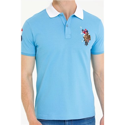 Erkek Turkuaz Basic Polo Yaka Tişört