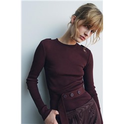 RIBBED BELTED T-SHIRT