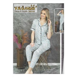 Yağmur Kadın Önden Düğmeli Yeni Sezon Homewear Pijama Takımı tr394384334