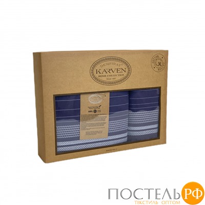 Набор полотенец Карвен " LIDYA" махра 50*90/70*140 HS 1722 lacivert/синий