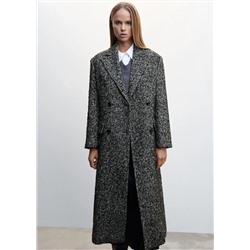 Abrigo cruzado jaspeado -  Mujer | MANGO OUTLET Melilla