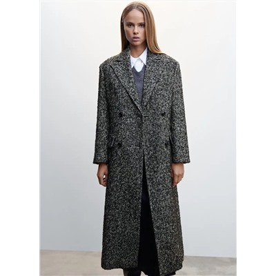 Abrigo cruzado jaspeado -  Mujer | MANGO OUTLET Melilla