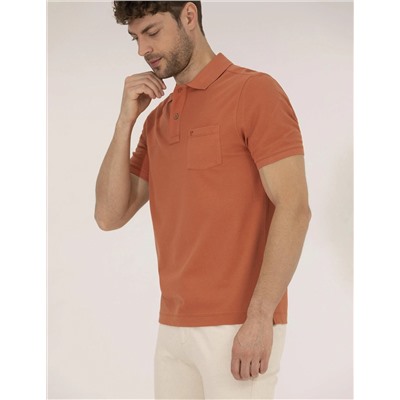Kahverengi Regular Fit Polo Yaka Basic Tişört