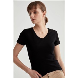 Defacto Slim Fit V Yaka Basic Kısa Kollu %100 Pamuk Tişört I1080AZ21SP