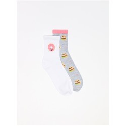 PACK OF 2 PAIRS OF FOOD PRINT SOCKS