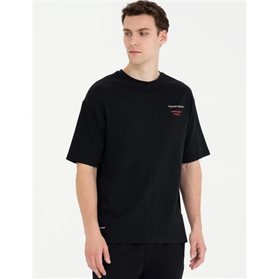 Siyah Regular Fit Bisiklet Yaka Tişört