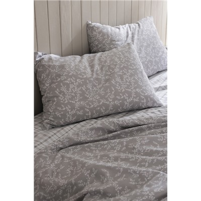 Garde King Size %100 Pamuk Ranforce Baskılı Nevresim Takımı - Gri