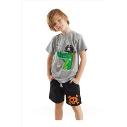 Denokids, Korsan Timsah Erkek Çocuk T-shirt Şort Takım