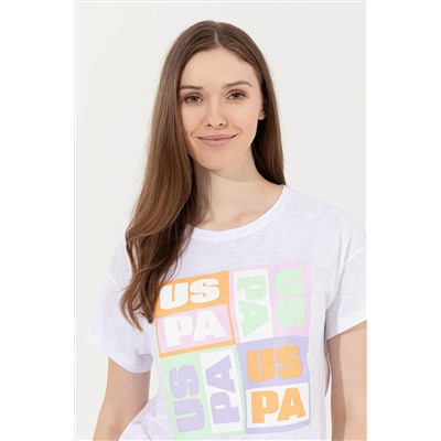 Kadın Mint Bisiklet Yaka Crop Tişört