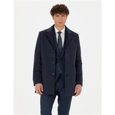 İndigo Ex. Slim Fit Kaşe Kaban