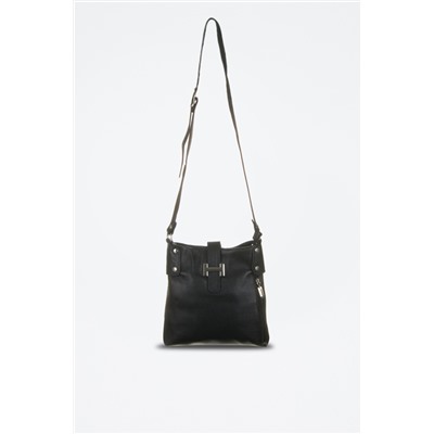 Bandolera de piel Negro