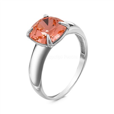 Серьги из серебра с кристаллами Swarovski Персиковый родированные 925 пробы с-016-262