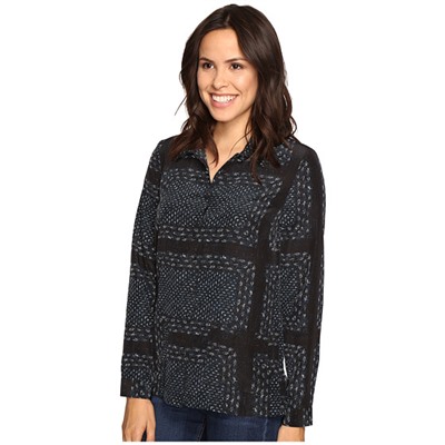 Long Sleeve Button Front Bandana Print Pajama Top