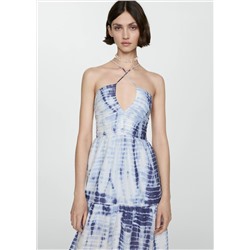 Vestido estampado escote pico
