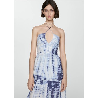 Vestido estampado escote pico