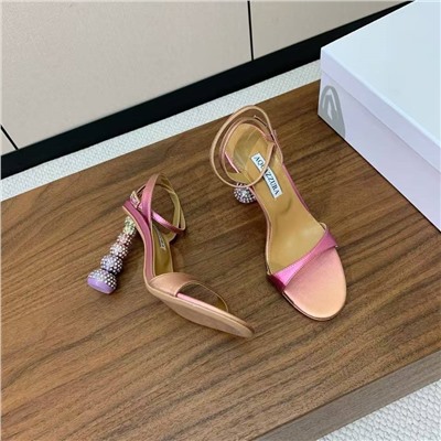 Красивые женские босоножки с акцентным каблуком Aquazzur*a 🌊