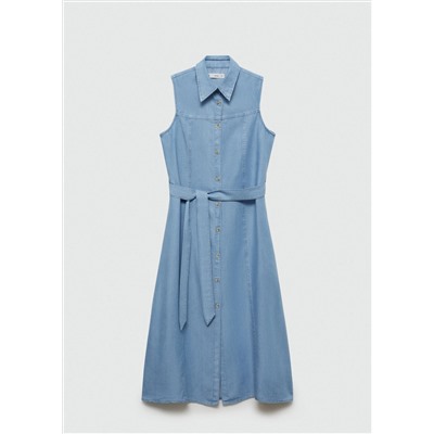 Vestido lyocell camisero lazo