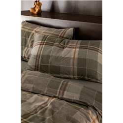 Roger King Size %100 Pamuk Flanel Nevresim Takımı - Haki
