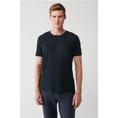 Avva, Erkek Antrasit Soft Touch Bisiklet Yaka Baskılı T-shirt A31y1195