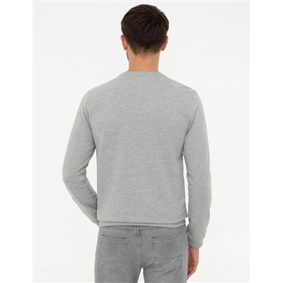 Açık Gri Melanj Sweatshirt