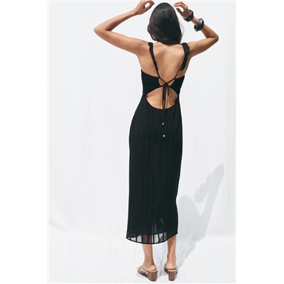 METALLIC THREAD MIDI CAMISOLE DRESS