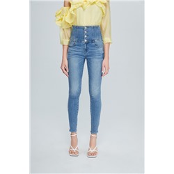 Vaquero skinny fit de tiro alto Azul claro