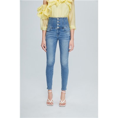Vaquero skinny fit de tiro alto Azul claro