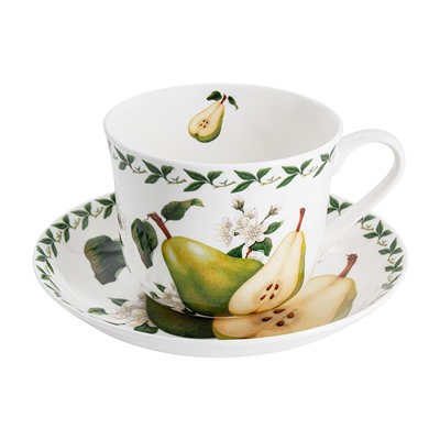 Пара чайная, 1 перс, 2 пр, 480 мл, фарфор F, белая, Груша, Orchard Fruits, 54836