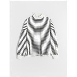 Rollkragen-Sweatshirt mit hohem Baumwollanteil