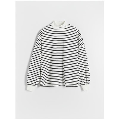 Rollkragen-Sweatshirt mit hohem Baumwollanteil
