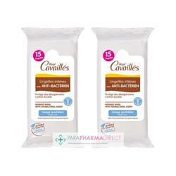 Rogé Cavaillès Lingettes Intime avec Anti-Bactérien Usage Quotidien 2x15 lingettesLot  × 2