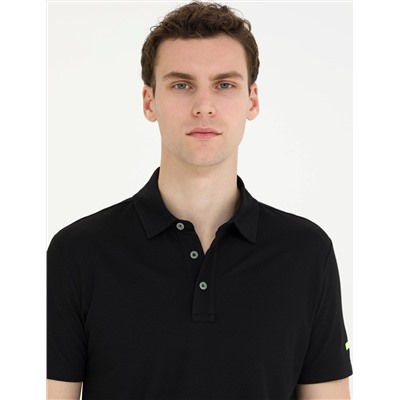 Siyah Slim Fit Polo Yaka Tişört