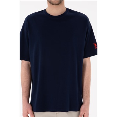 Erkek Oversize Fit Bisiklet Yaka Lacivert Tişört
