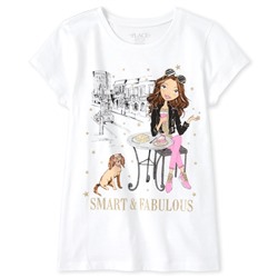 Girls Glitter Smart Graphic Tee