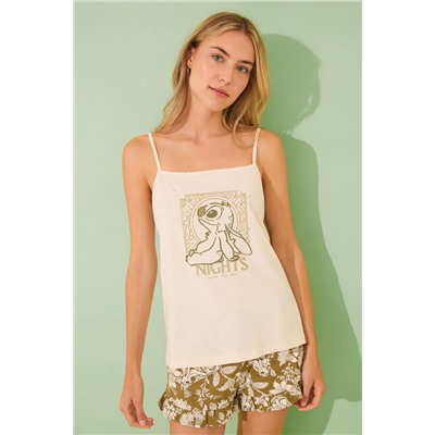 Pijama corto tirantes Lilo&Stitch algodón