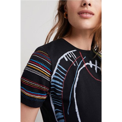 Camiseta manga tricot