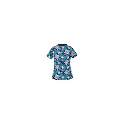 UA Festive Snowflakes Navy Print Scrub Top