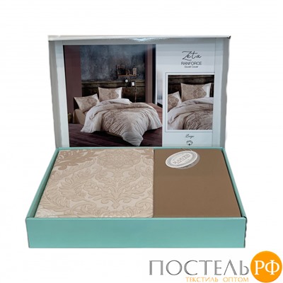 Постельное белье "Карвен" ранфорс евро (4 пр) Zeta Beige v-1