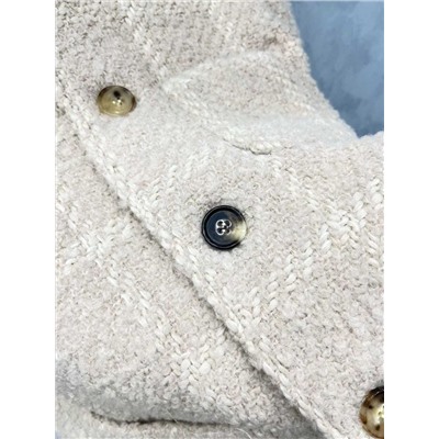 Женский твидовый пиджак с воротником-стойкой   Lor*o Pian*a