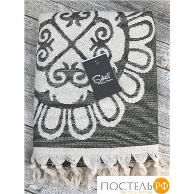 PL029/M04 Пляжное полотенце пештемаль 100% хлопок Mandala черный (100*150)